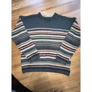 Vintage Riggins men's medium Eclectic grandpa sweater textured Wool Blend Size M